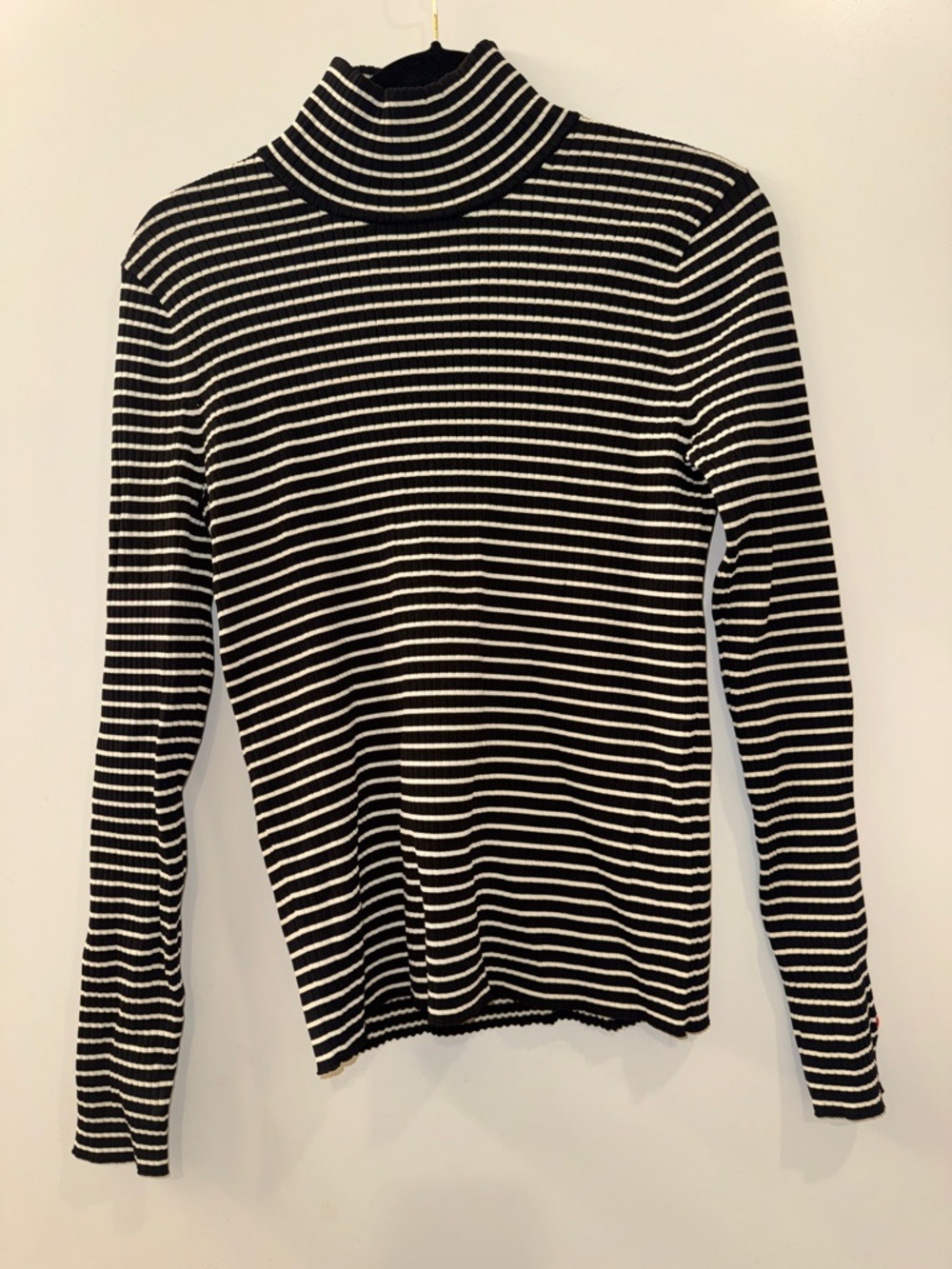 Tory Burch Black and White Striped Knit Top